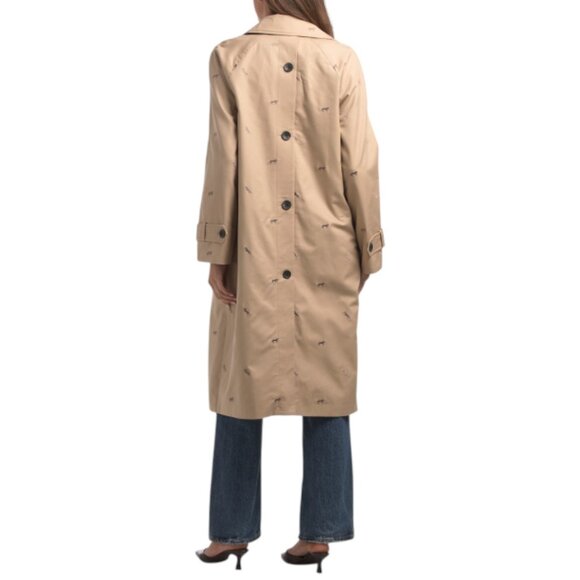 AVEC LES FILLES Khaki Embroidered Horse Trench Coat - Picture 2 of 3